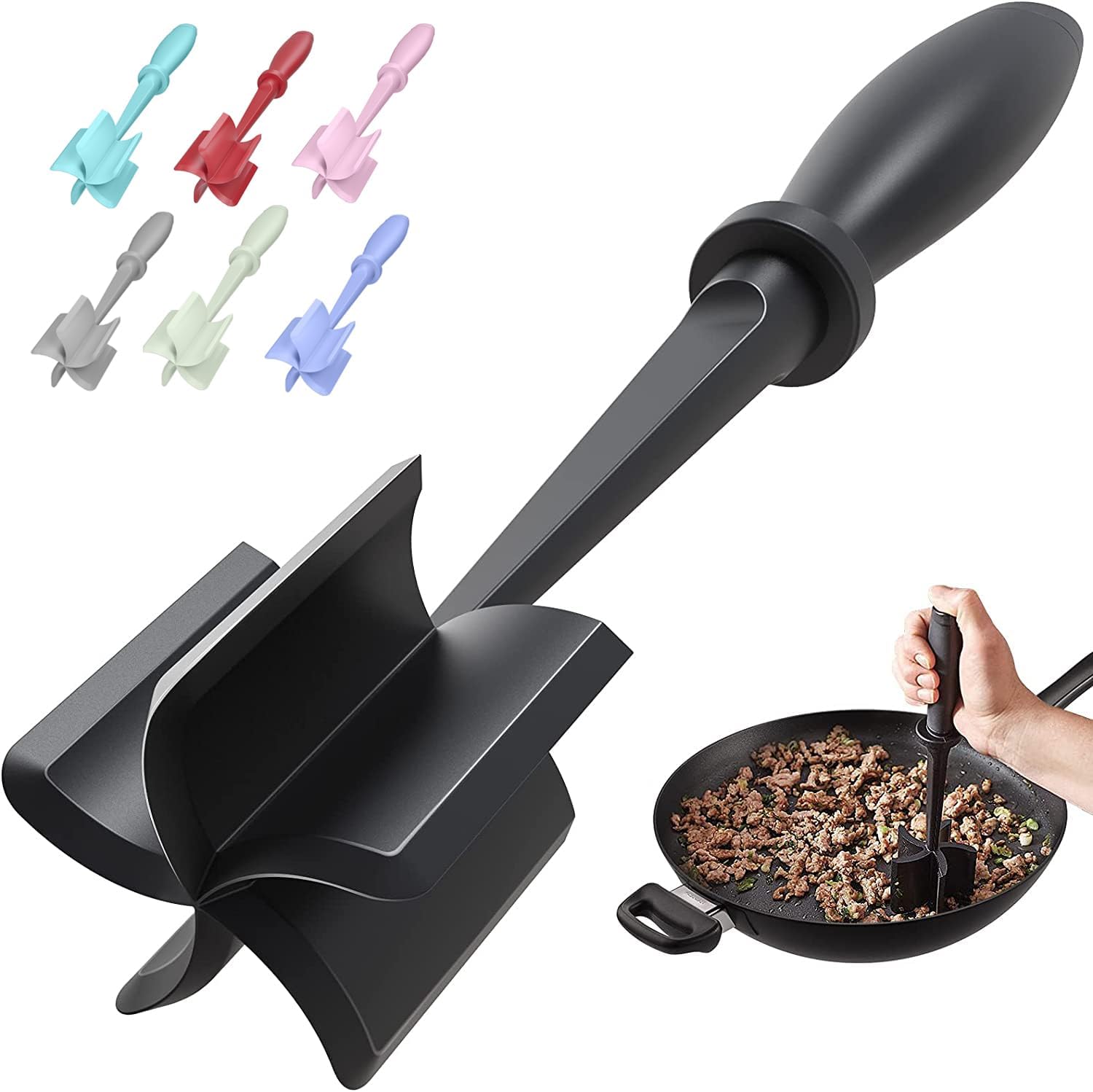 Premium Meat Chopper & Hamburger Grinder - Heat Resistant Nylon Ground Beef Smasher