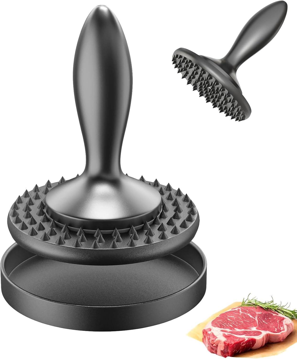 3 in 1 Reversible Meat Tenderizer Tool - Dual-Sided Aluminum Meat Mallet